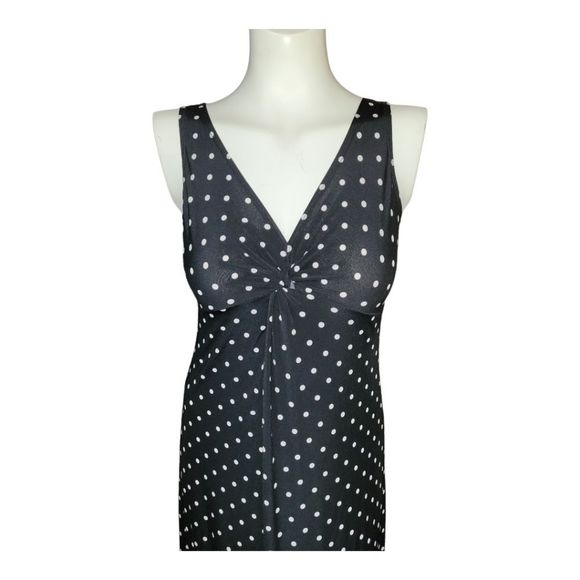 Slinky Brand Dresses & Skirts - Slinky Brand Empire Waisted Maxi Dress - Polka Dots Black and White XS Stretchy